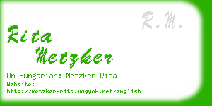 rita metzker business card